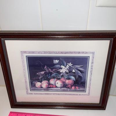 Framed Fruit prints.