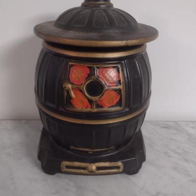 Vintage McCoy Ceramic Potbelly Stove Cookie Jar