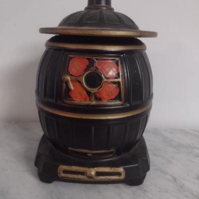 Vintage McCoy Ceramic Potbelly Stove Cookie Jar
