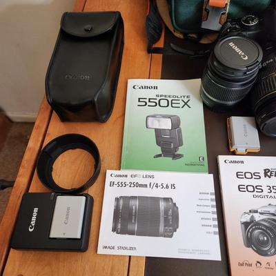 Canon Rebel EOS Xsi Camera Outfit , Bag Lenses , Remote, Manuals, Tripod