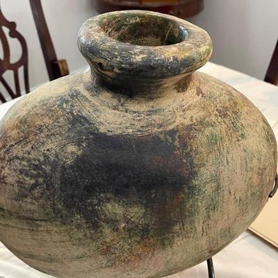 Very Heavy Decorative Pottery Piece with Stand