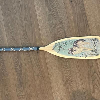 Handpainted and Handcrafted Daughty Wolf Canoe Paddle