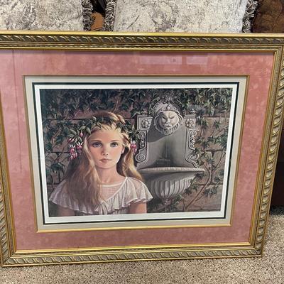 Certified Signed Patty Banister "The Fountain" Professionally Framed