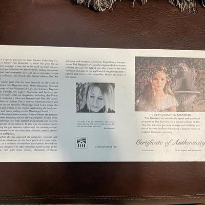 Certified Signed Patty Banister "The Fountain" Professionally Framed