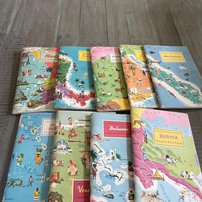 Set of 9 - 1959 American Geographical Society Around the World Programs