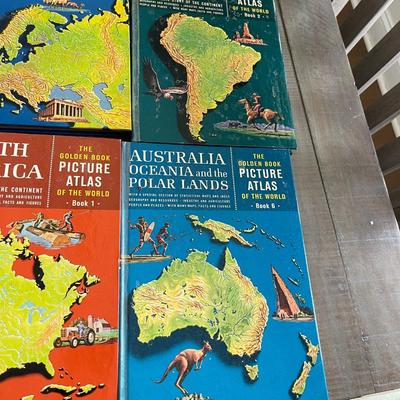 Set of 6 - 1960 Golden Book Picture Atlas Set