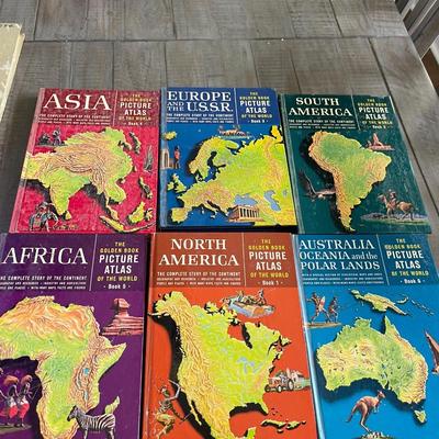 Set of 6 - 1960 Golden Book Picture Atlas Set