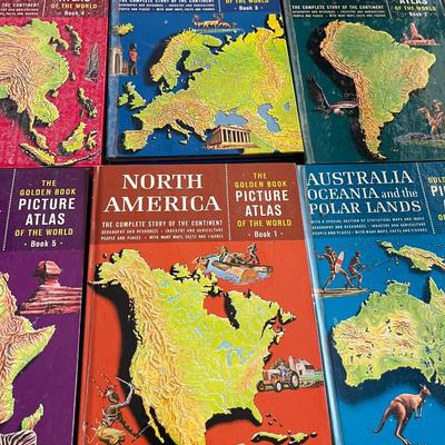 Set of 6 - 1960 Golden Book Picture Atlas Set