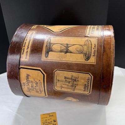 Large English Reproduction Cylindrical Thread Bobbin Box