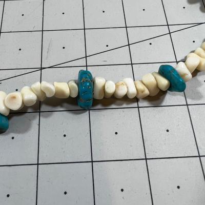 Turquoise and White Coral Necklace