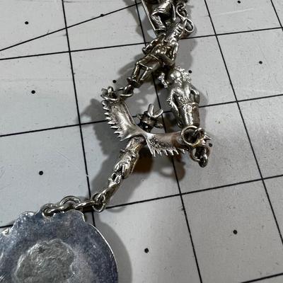 AUTHENTIC Thunderbird, Kachina Pendant in Silver with Turquoise