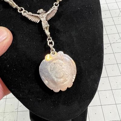 AUTHENTIC Thunderbird, Kachina Pendant in Silver with Turquoise