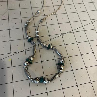 BEST OF SHOW!  Malachite and Liquid Silver & Rose Silver Beads. 