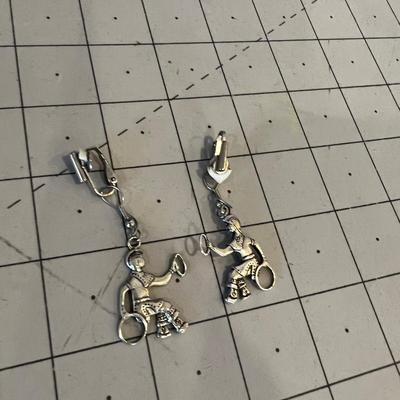 Sterling Silver Hoop Dancer Earrings, Authentic.