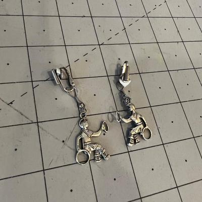 Sterling Silver Hoop Dancer Earrings, Authentic.