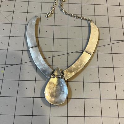 Sterling Necklace Pink / White Stones 