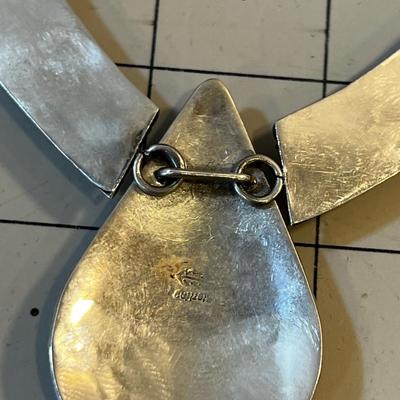 Sterling Necklace Pink / White Stones 