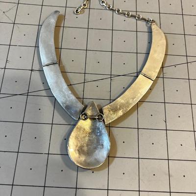 Sterling Necklace Pink / White Stones 