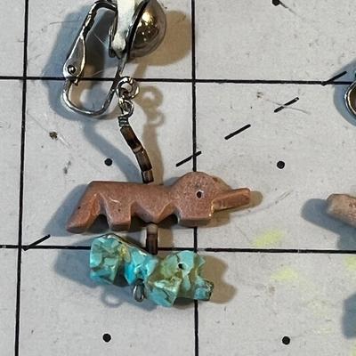 Turquoise Clip on Earrings. VINTAGE