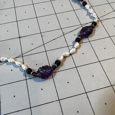 Fresh Water Pearl and Amethyst Necklace 