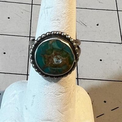Silver Old Pawn Ring, Turquoise 