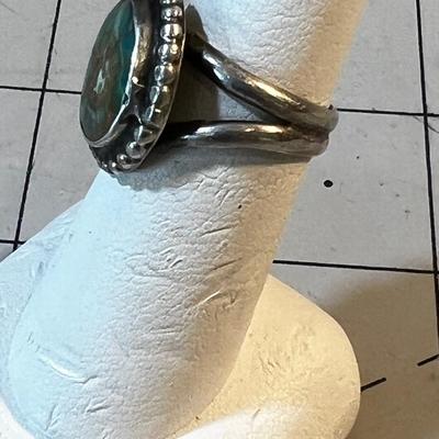 Silver Old Pawn Ring, Turquoise 