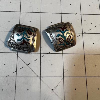 Old Pawn & Turquoise Corn Pattern Watch Band 