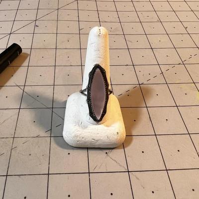 Pinky White Mother of Pearl or Along those Lines, Ring