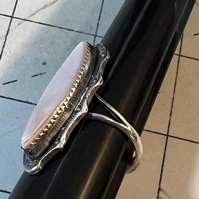 Pinky White Mother of Pearl or Along those Lines, Ring