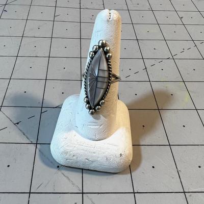 White with Mother of Pearl and silver inlay, Interesting and Very Neat! 