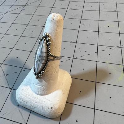 White with Mother of Pearl and silver inlay, Interesting and Very Neat! 