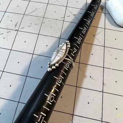 White with Mother of Pearl and silver inlay, Interesting and Very Neat! 