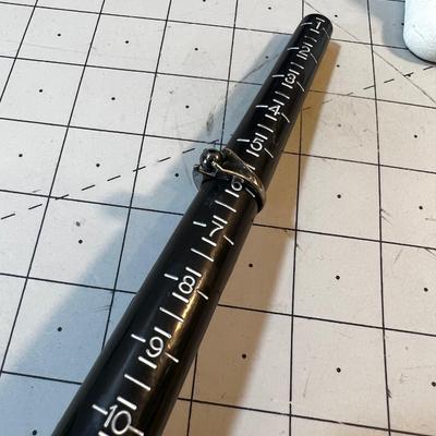 Marked Sterling and Black Pearl Ring