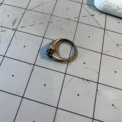 Marked Sterling and Black Pearl Ring