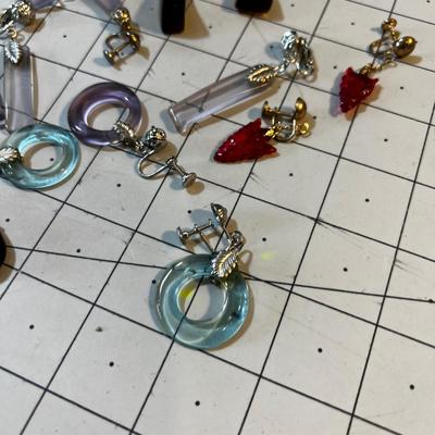 Glass and or Manufactured Earrings Vintage