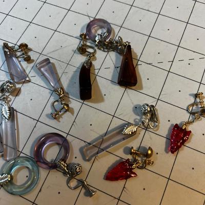 Glass and or Manufactured Earrings Vintage