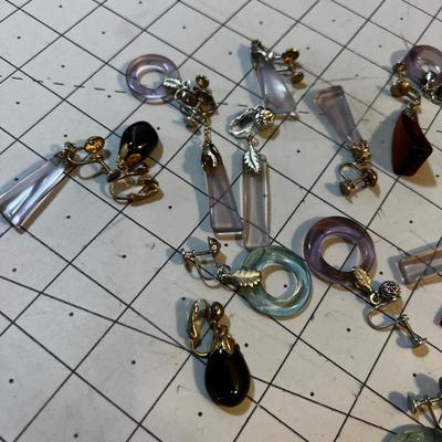 Glass and or Manufactured Earrings Vintage