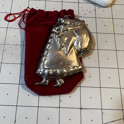 Silver Santa Claus Pendent or Ornament 