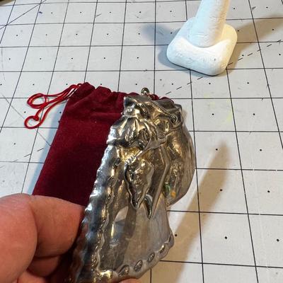 Silver Santa Claus Pendent or Ornament 