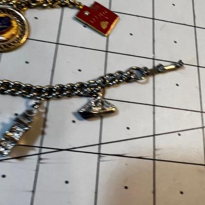 2 Charm Bracelets: San Francisco and Jr. Miss Pageant Pins