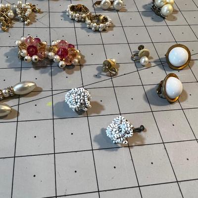 Grouping of Clip on Earrings, Vintage 