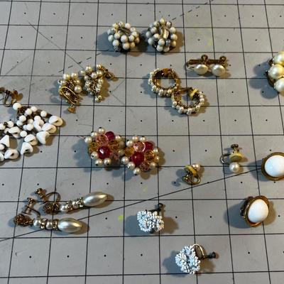 Grouping of Clip on Earrings, Vintage 