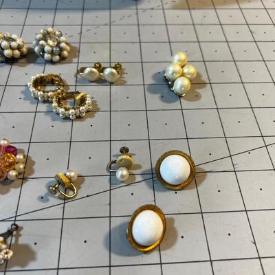 Grouping of Clip on Earrings, Vintage 