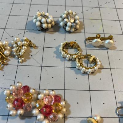 Grouping of Clip on Earrings, Vintage 