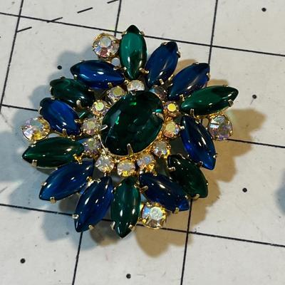 2 Cut Glass Pins VINTAGE