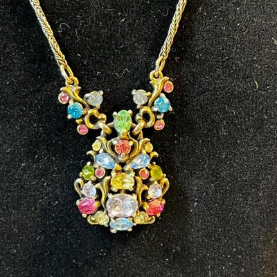 Beautiful Holly Craft Bejeweled Necklace