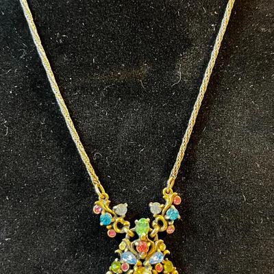 Beautiful Holly Craft Bejeweled Necklace