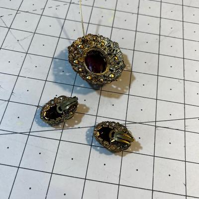 Gorgeous Red Earrings and Pin From Germany! 