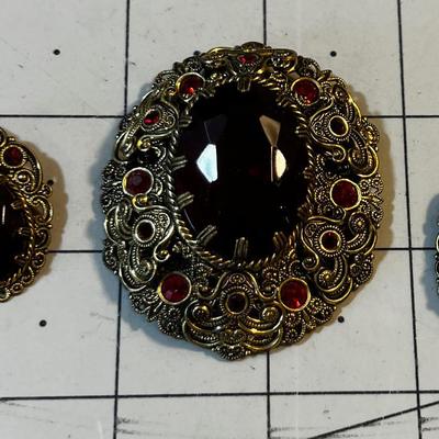 Gorgeous Red Earrings and Pin From Germany! 