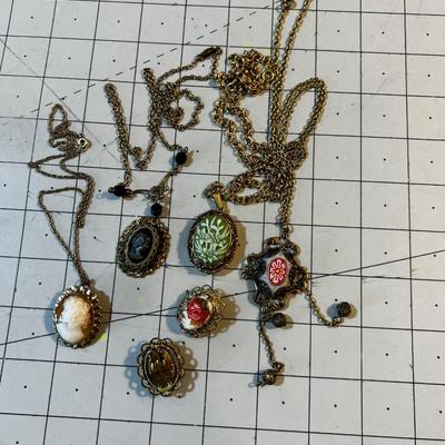 Cameo Style Pendants and Earrings